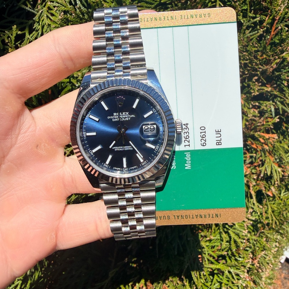 Rolex Datejust Silver & Blue Stainless Steel Watch